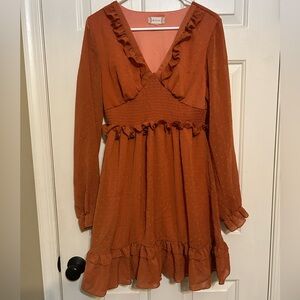 Altar’d state burnt orange boho dress women’s large